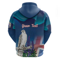 Personalized Iceland National Day Hoodie Gyrfalcon With Lupine Flower