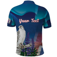 Personalized Iceland National Day Polo Shirt Gyrfalcon With Lupine Flower