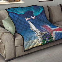 Personalized Iceland National Day Quilt Gyrfalcon With Lupine Flower