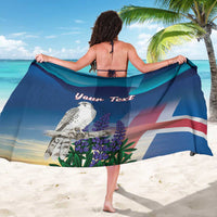 Personalized Iceland National Day Sarong Gyrfalcon With Lupine Flower