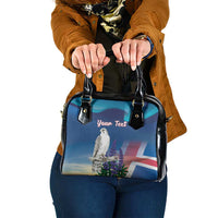Personalized Iceland National Day Shoulder Handbag Gyrfalcon With Lupine Flower
