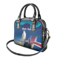 Personalized Iceland National Day Shoulder Handbag Gyrfalcon With Lupine Flower