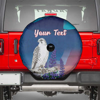 Personalized Iceland National Day Spare Tire Cover Gyrfalcon With Lupine Flower