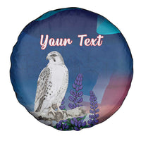 Personalized Iceland National Day Spare Tire Cover Gyrfalcon With Lupine Flower
