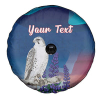 Personalized Iceland National Day Spare Tire Cover Gyrfalcon With Lupine Flower
