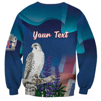 Personalized Iceland National Day Sweatshirt Gyrfalcon With Lupine Flower
