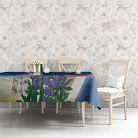 Personalized Iceland National Day Tablecloth Gyrfalcon With Lupine Flower