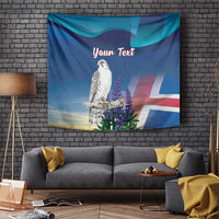 Personalized Iceland National Day Tapestry Gyrfalcon With Lupine Flower