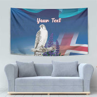Personalized Iceland National Day Tapestry Gyrfalcon With Lupine Flower