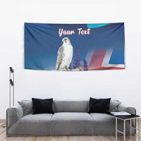 Personalized Iceland National Day Tapestry Gyrfalcon With Lupine Flower