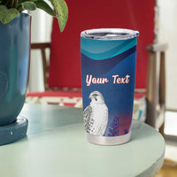 Personalized Iceland National Day Tumbler Cup Gyrfalcon With Lupine Flower