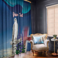 Personalized Iceland National Day Window Curtain Gyrfalcon With Lupine Flower