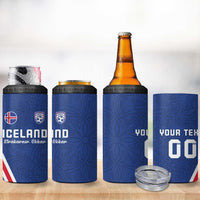 Custom Iceland Football 4 in 1 Can Cooler Tumbler Strakarnir Okkar Celtic Pattern