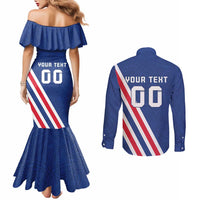 Custom Iceland Football Couples Matching Mermaid Dress and Long Sleeve Button Shirt Strakarnir Okkar Celtic Pattern
