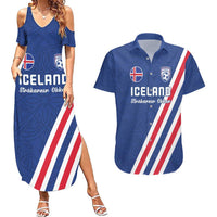 Custom Iceland Football Couples Matching Summer Maxi Dress and Hawaiian Shirt Strakarnir Okkar Celtic Pattern