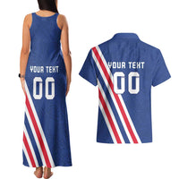 Custom Iceland Football Couples Matching Tank Maxi Dress and Hawaiian Shirt Strakarnir Okkar Celtic Pattern