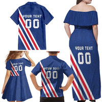 Custom Iceland Football Family Matching Off Shoulder Maxi Dress and Hawaiian Shirt Strakarnir Okkar Celtic Pattern