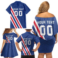 Custom Iceland Football Family Matching Off Shoulder Short Dress and Hawaiian Shirt Strakarnir Okkar Celtic Pattern