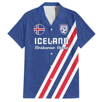 Custom Iceland Football Family Matching Off Shoulder Short Dress and Hawaiian Shirt Strakarnir Okkar Celtic Pattern
