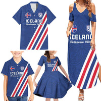 Custom Iceland Football Family Matching Summer Maxi Dress and Hawaiian Shirt Strakarnir Okkar Celtic Pattern