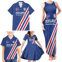 Custom Iceland Football Family Matching Tank Maxi Dress and Hawaiian Shirt Strakarnir Okkar Celtic Pattern