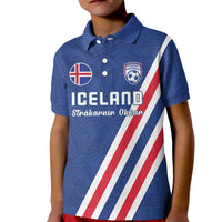 Custom Iceland Football Kid Polo Shirt Strakarnir Okkar Celtic Pattern