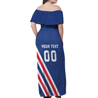 Custom Iceland Football Off Shoulder Maxi Dress Strakarnir Okkar Celtic Pattern