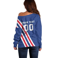 Custom Iceland Football Off Shoulder Sweater Strakarnir Okkar Celtic Pattern