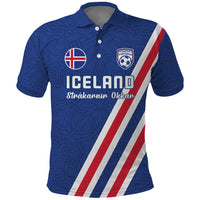 Custom Iceland Football Polo Shirt Strakarnir Okkar Celtic Pattern
