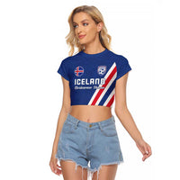 Custom Iceland Football Raglan Cropped T Shirt Strakarnir Okkar Celtic Pattern