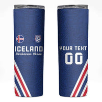 Custom Iceland Football Skinny Tumbler Strakarnir Okkar Celtic Pattern