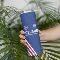 Custom Iceland Football Skinny Tumbler Strakarnir Okkar Celtic Pattern