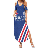 Custom Iceland Football Summer Maxi Dress Strakarnir Okkar Celtic Pattern