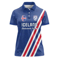 Custom Iceland Football Women Polo Shirt Strakarnir Okkar Celtic Pattern