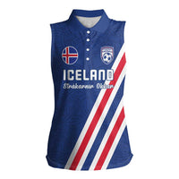 Custom Iceland Football Women Sleeveless Polo Shirt Strakarnir Okkar Celtic Pattern