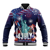 Personalized United States Independence Day Baseball Jacket Statue of Liberty for 4th of July