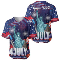 Personalized United States Independence Day Baseball Jersey Statue of Liberty for 4th of July