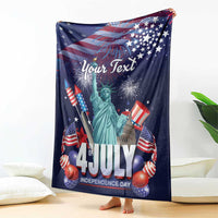 Personalized United States Independence Day Blanket Statue of Liberty for 4th of July