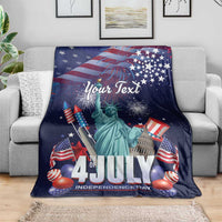 Personalized United States Independence Day Blanket Statue of Liberty for 4th of July