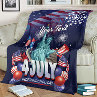 Personalized United States Independence Day Blanket Statue of Liberty for 4th of July