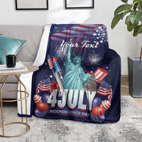 Personalized United States Independence Day Blanket Statue of Liberty for 4th of July