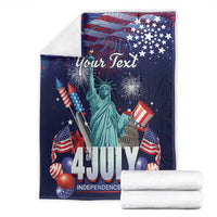 Personalized United States Independence Day Blanket Statue of Liberty for 4th of July