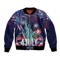 Personalized United States Independence Day Bomber Jacket Statue of Liberty for 4th of July