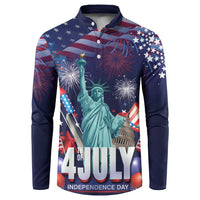 Personalized United States Independence Day Button Sweatshirt Statue of Liberty for 4th of July