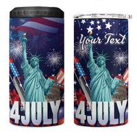 Personalized United States Independence Day 4 in 1 Can Cooler Tumbler Statue of Liberty for 4th of July