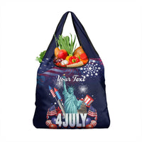 Personalized United States Independence Day Grocery Bag Statue of Liberty for 4th of July
