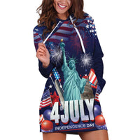 Personalized United States Independence Day Hoodie Dress Statue of Liberty for 4th of July