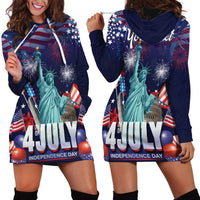 Personalized United States Independence Day Hoodie Dress Statue of Liberty for 4th of July