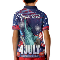 Personalized United States Independence Day Kid Polo Shirt Statue of Liberty for 4th of July
