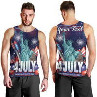Personalized United States Independence Day Men Tank Top Statue of Liberty for 4th of July